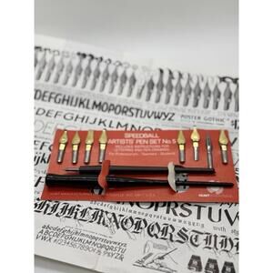 Vintage Calligraphy Speedball Artists Pen Set No 5 NOS Hunt Manufacturing Co USA